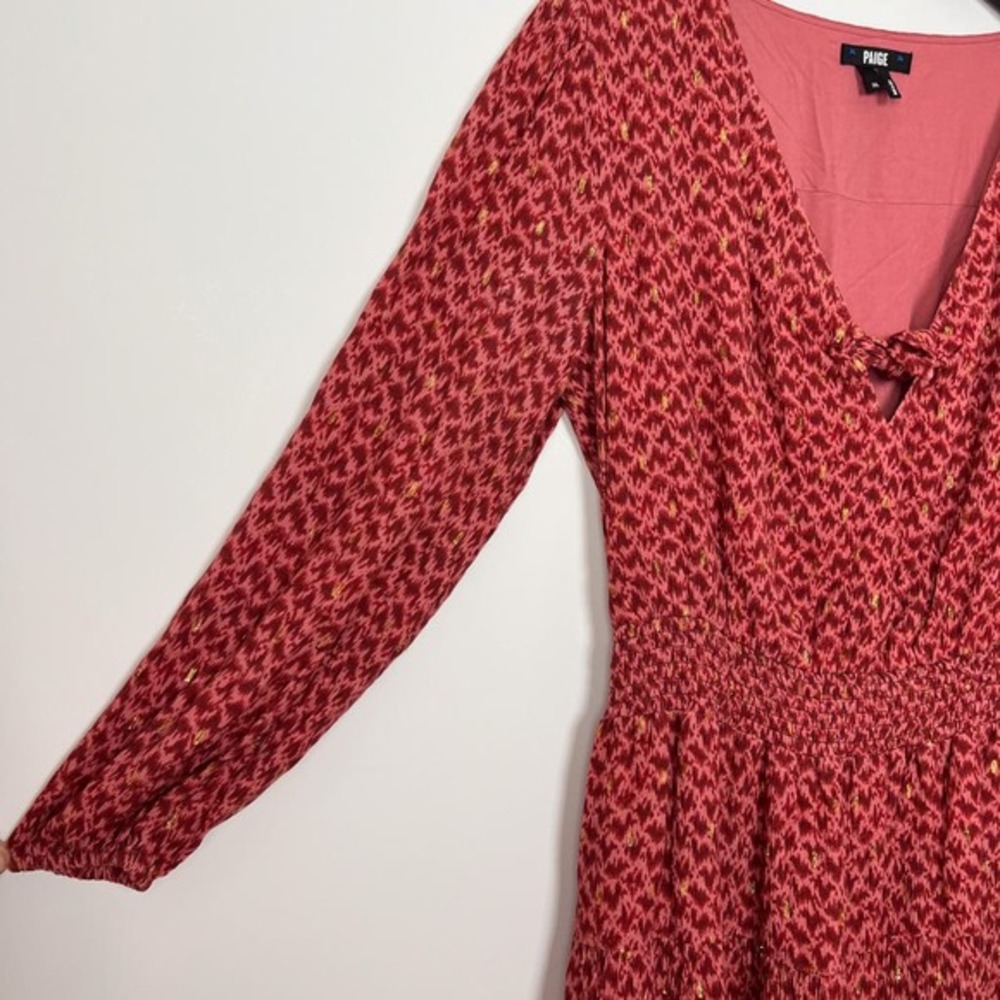 Paige Sandee Ikat V Neck Long Sleeve Mini Dress Size Medium - Picture 7 of 12